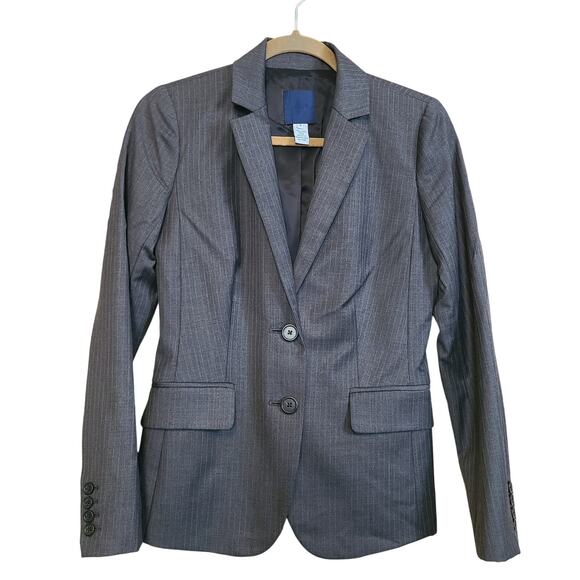 J Crew Super 120s Pinstripe Wool Blazer Womens 0 Jacket Office Siren Corpcore - Picture 1 of 10